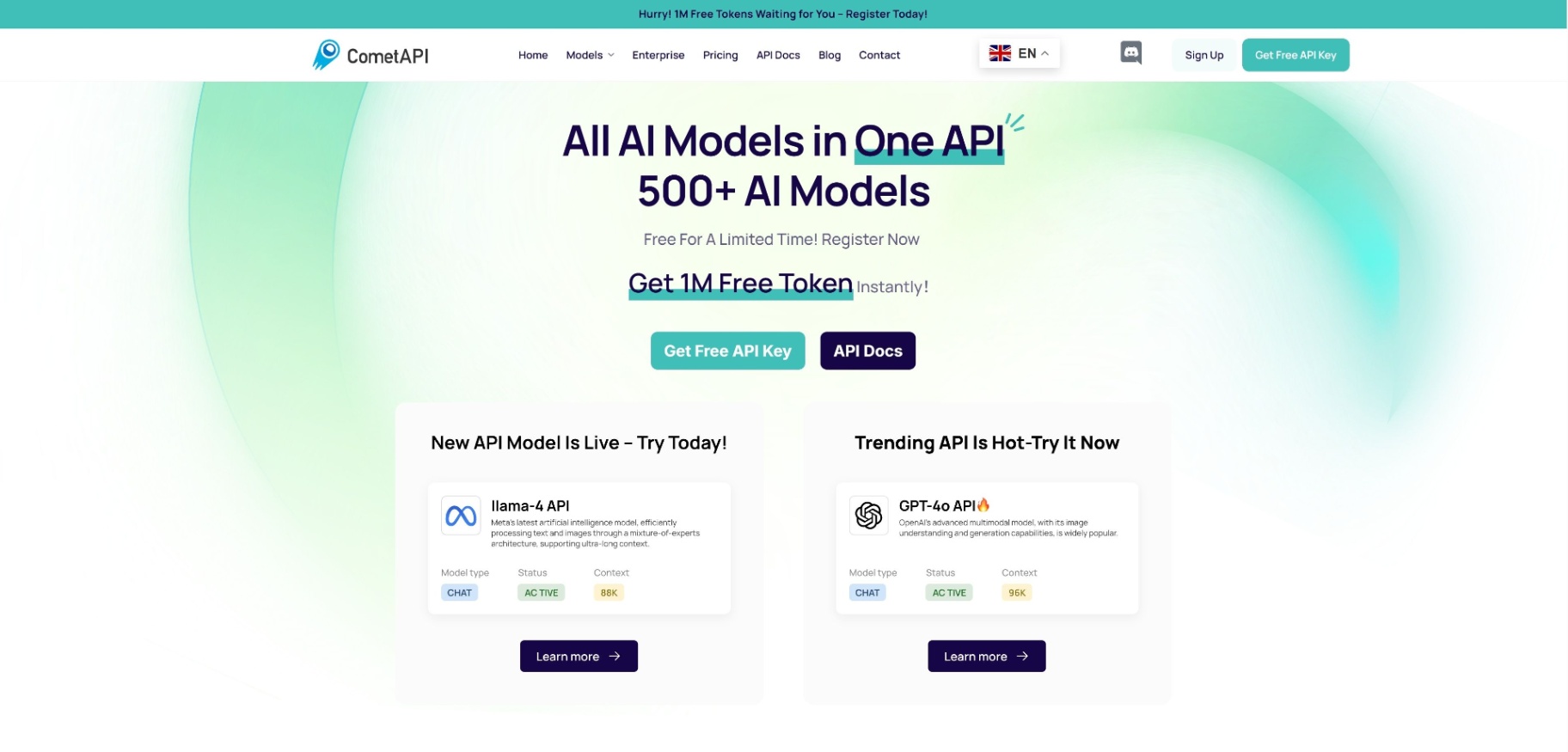 CometAPI screenshot and logo