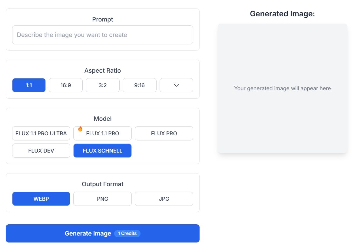 AI image generator screenshot and logo